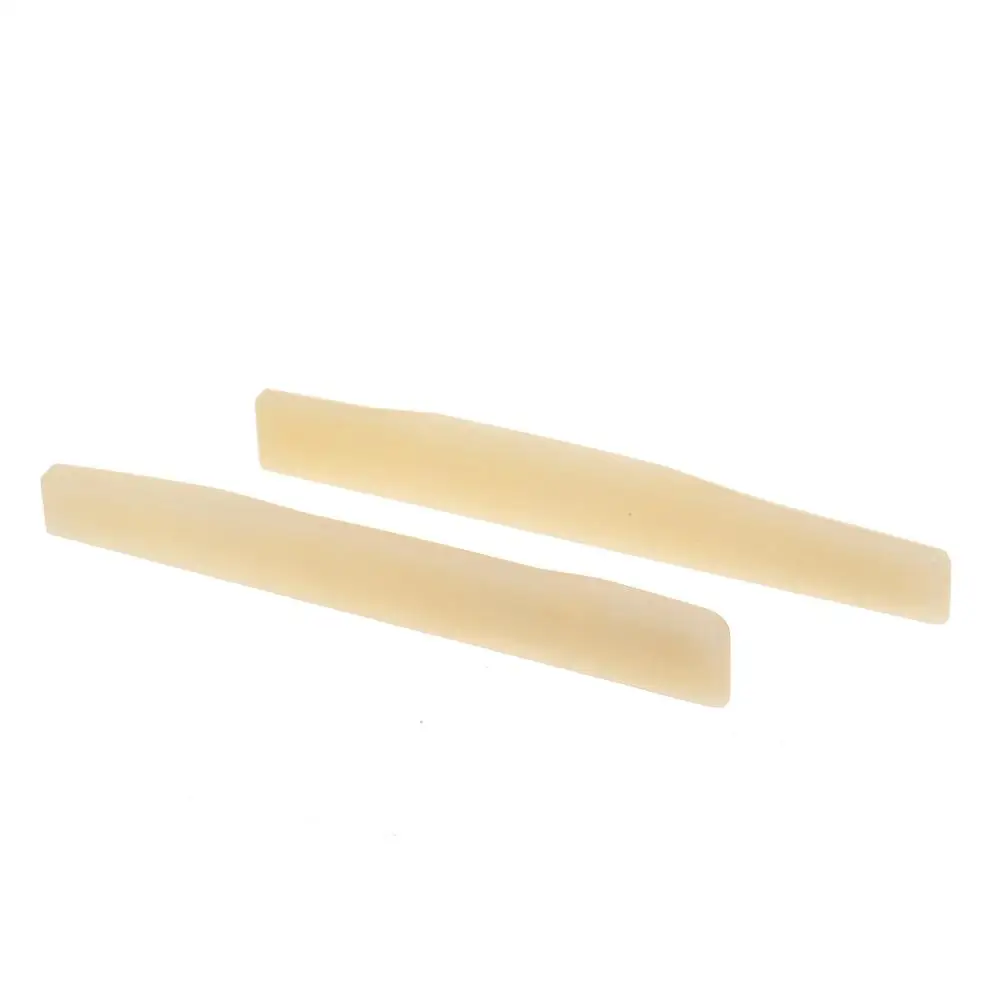 Musiclily Pro 73.66mm Compensated Acoustic Guitar Unbleached Bone Saddle for 6-String Martin Style (Set of 2)