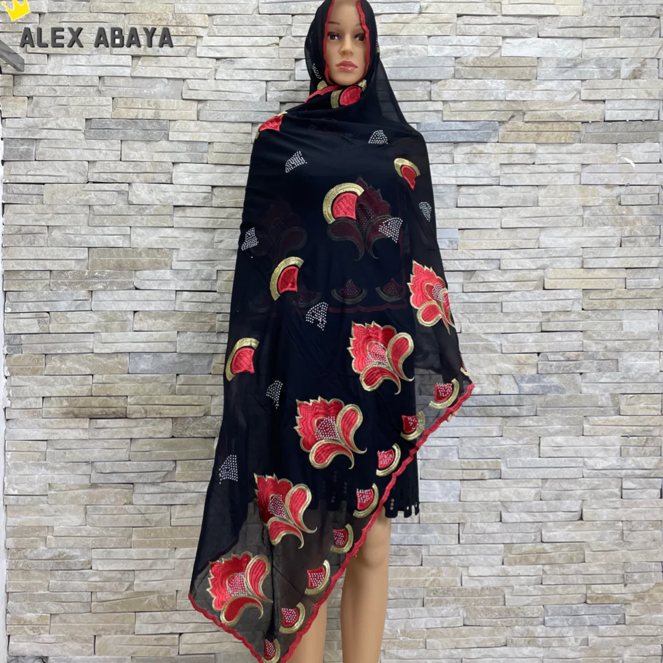 Bufanda bordada de algodón suave para mujeres musulmanas, pañuelo de moda, turbantes, Foulard, africano, femenino, hiyab interior, nuevo, AL053