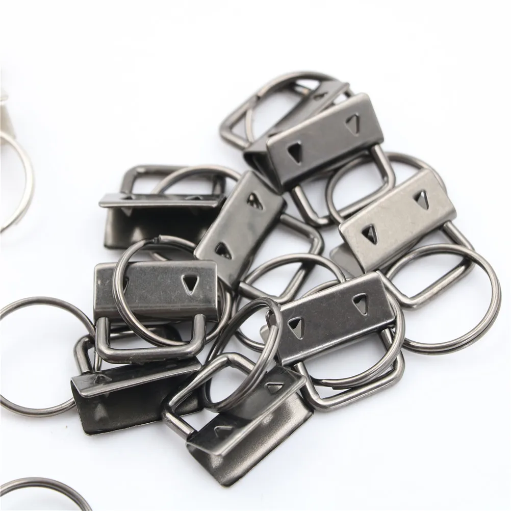 10 Pcs/set  25mm Key Fob Hardware Keychain Split Ring For Wrist Wristlets Cotton Tail Clip Multi-color Iron Tail Clip