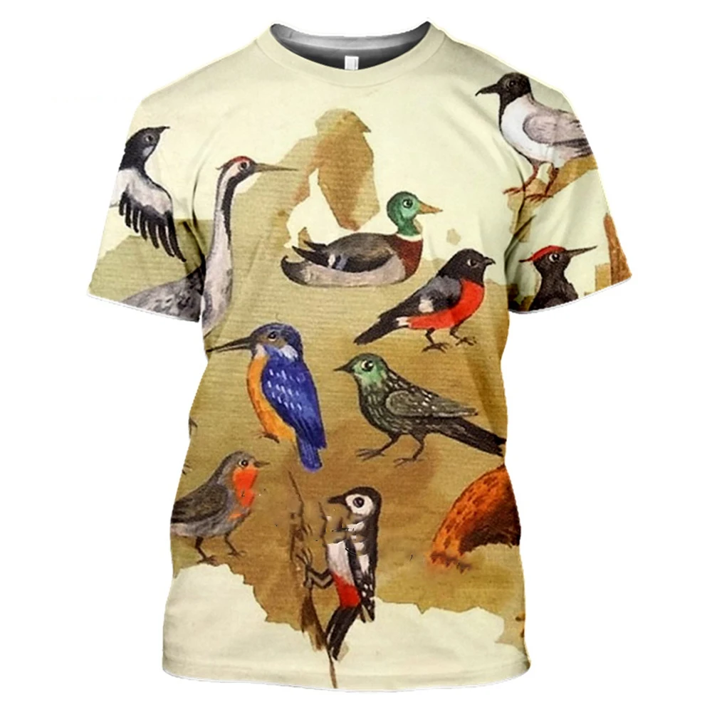 Animal Bird Insect 3d Print t shirt Summer Fashion Casual Short sleeve Tee Tops Streetwear Hip hop Homme Pullover Shirts