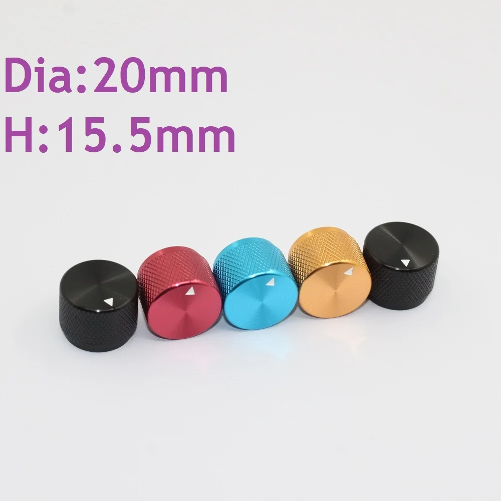 

Anodized Aluminum Chassis Knob 20mm DIY Alloy Amplifier Audio Switch 20*15.5mm Power Supply Case Accessories