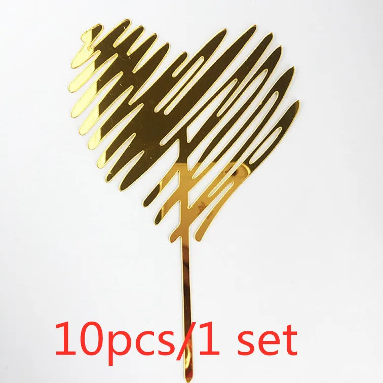 10 Stück/Set Love Happy Birthday Tortendekoration Gold Acryl Kinder Geburtstag Tortenaufsatz für Hochzeit Party Kuchen Dekorationen Babyparty – Detail 13