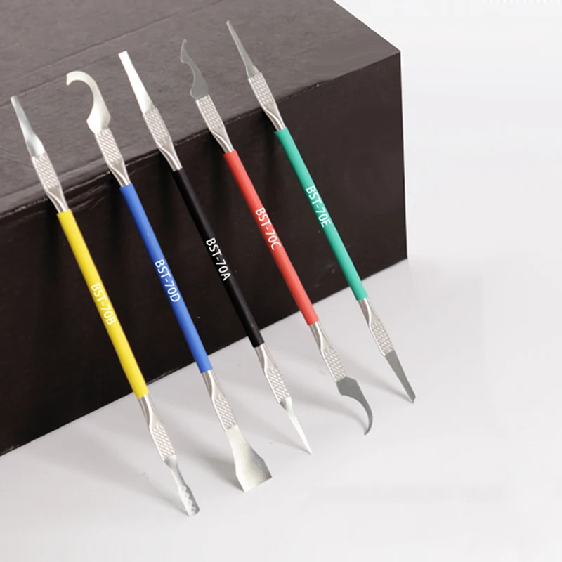 BST-70 5 in 1 High Quality Mobile Phone Motherboard BGA Chip Remove Repair Tool Set Pry IC Chip Blade CPU Remover Glue Cleaner