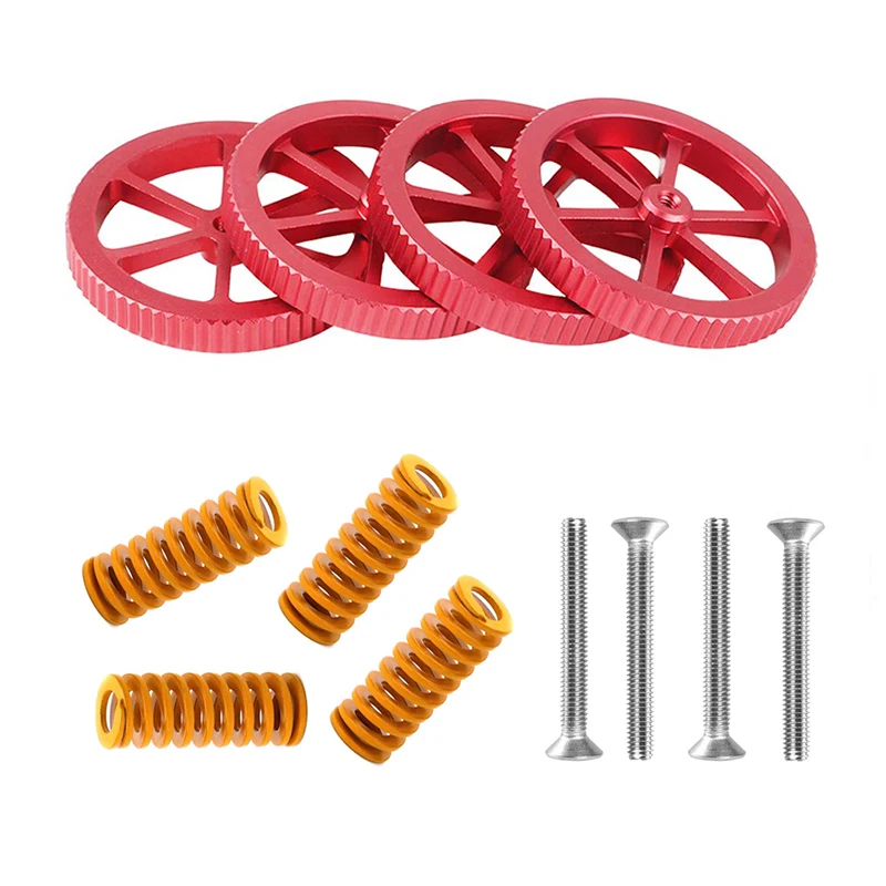 4SETS M4 DIY Heatbed Leveling Nuts Screw Kit Spring Knob for CR10 3D Printer Print Platform  Calibration Parts Ender3