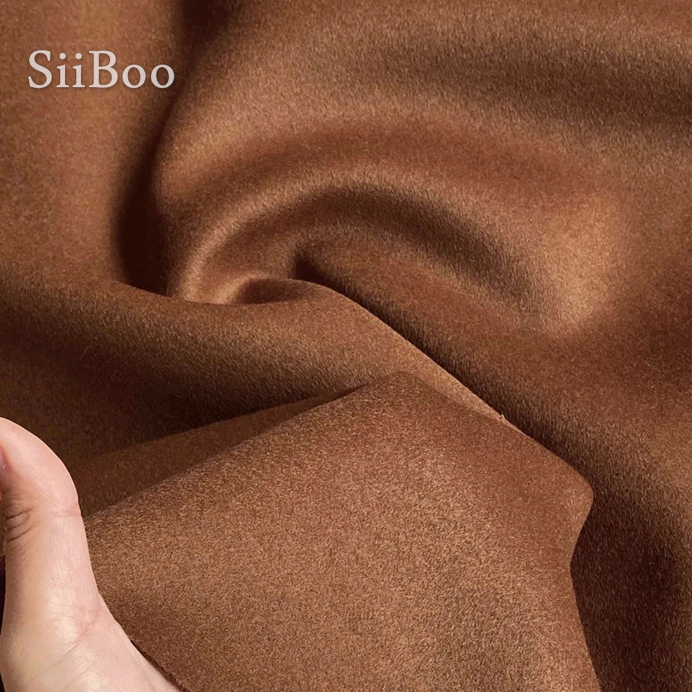 Siiboo wool cashmere two layers bonded fabric both sides Tissu en laine et cachemire high end quality for winter coat sp6432