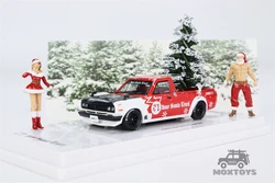 ミニチュアアクションフィギュア,1:64 nissan sunny hakotora 2021,クリスマスメイド,高品質の合金人形,車の装飾モデル,おもちゃ