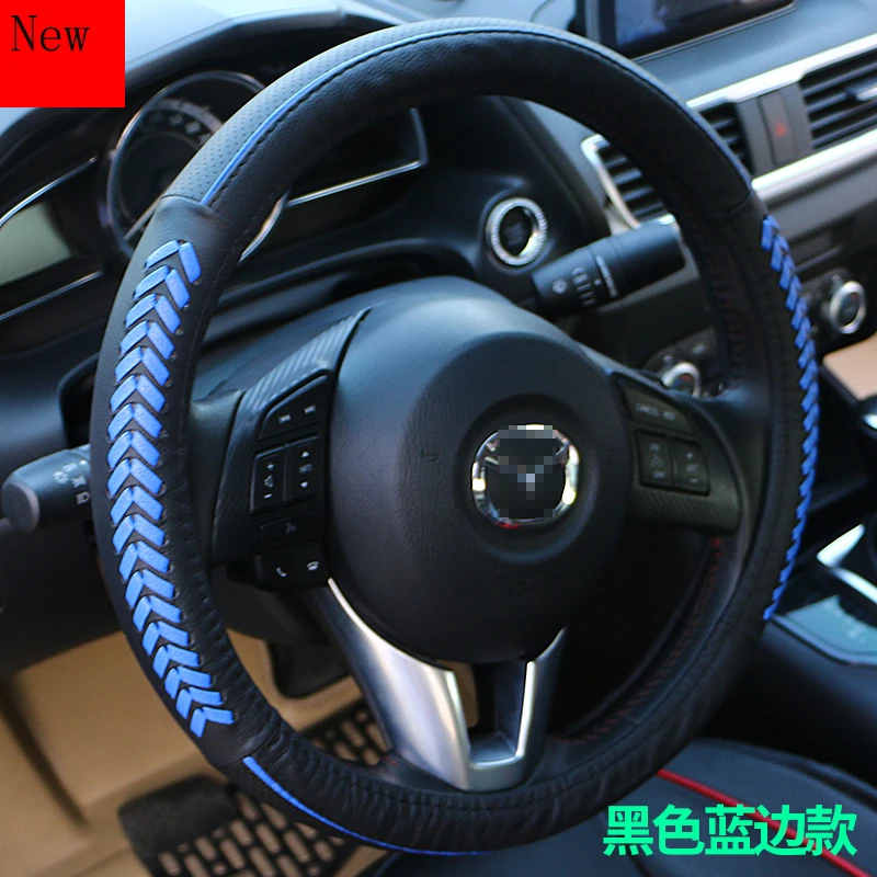 

Universal Steering Wheel Cover Leather 37\38cm All Series Car Models for Mazda 3 Series Interior Accessories