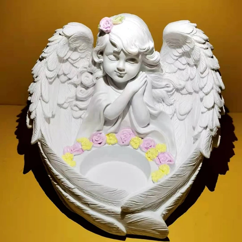 Angel Candles Holders Resin Mold Angel Candlestick Epoxy Casting Silicone Molds Home Decoration Church Bedroom Kitchen