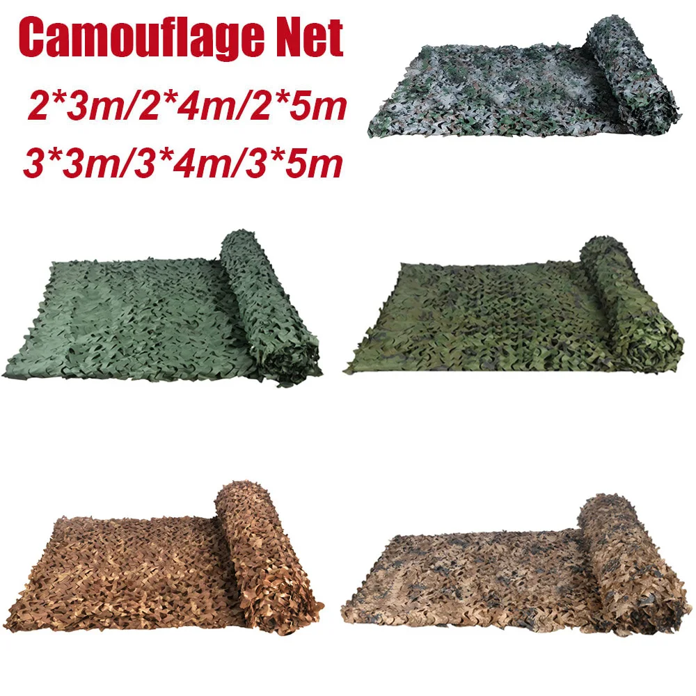 

Militar Camouflage Net 2x3m/2x4m/2x5m/3x4m/3x5m For Outdoor Hunting Army Training Theme Parks Cars Shading Camouflage Net