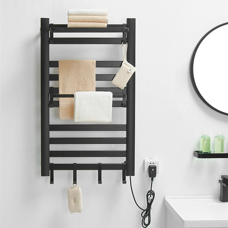 VSOMNIO Rak Handuk Elektrik Rak Handuk Pemanas dan Penghangat Aksesori Kamar Mandi Rak Handuk Rel Pemanas Pukulan Gratis