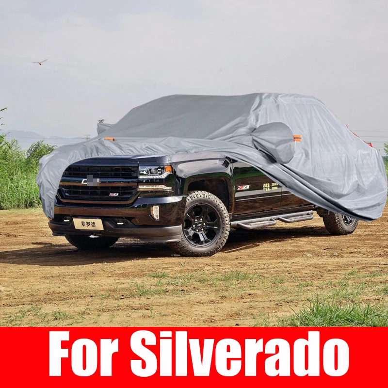 Exteriér obal outdoorové ochrana plný auto kryty sníh obal slunečník vodotěsný prachotěsná pro chevrolet silverado příslušenství