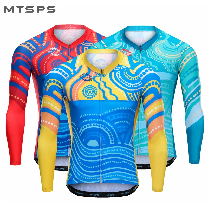 

MTSPS Men Cycling Jersey Long Sleeve Cyclingwear Male Quick Dry Mtb Bicycle Clothing Breathable Maillot Ciclismo