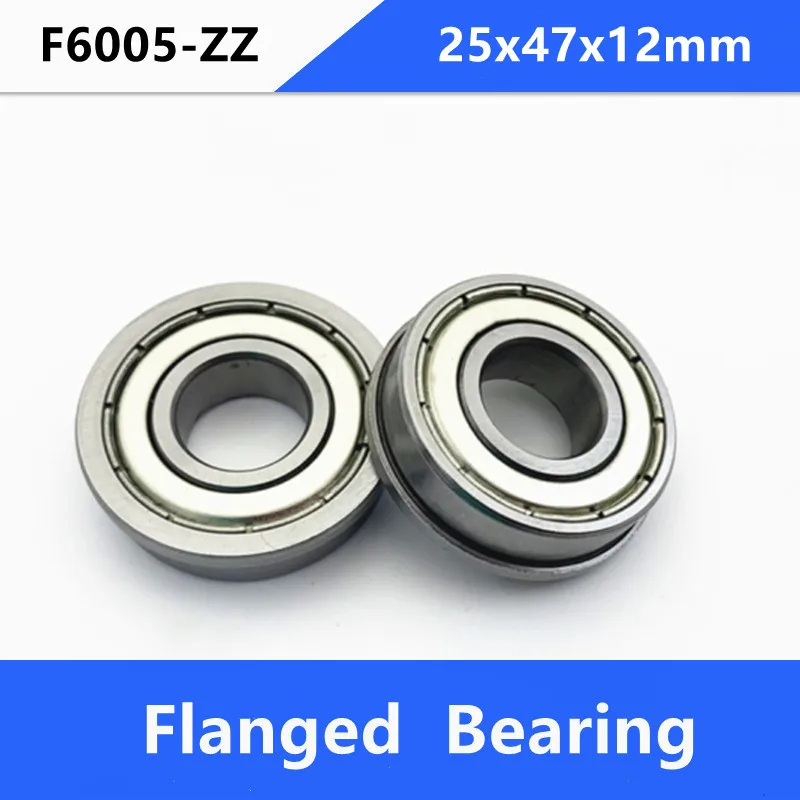 

10pcs/lot Flanged bearing F6005ZZ F6005 ZZ 2Z Z 25x47x12mm flange deep groove ball bearings 25*47*12