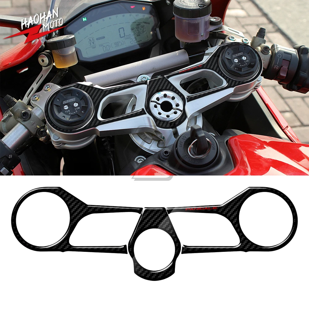 

For Ducati 1199 Panigale S 2012-2014 1299 2015-2018 3D Carbon Fiber Triple Tree Yoke Cover Protector Tank Pad