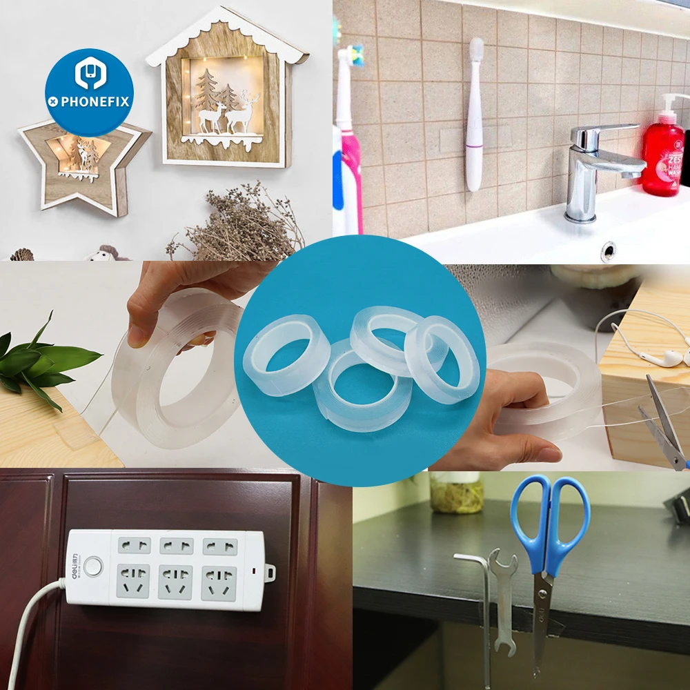 Nano nastro trasparente nastro biadesivo lavabile riutilizzabile Traceless adesivo rimovibile nastro adesivo dischi universali colla Gadget