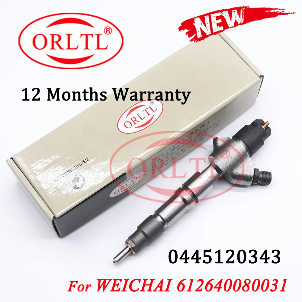 ORLTL 0 445 120 343 (0445120343) New Spray Common Rail Engine Injector Nozzle 0445 120 343 For Weichai WD10-EU4 612640080031