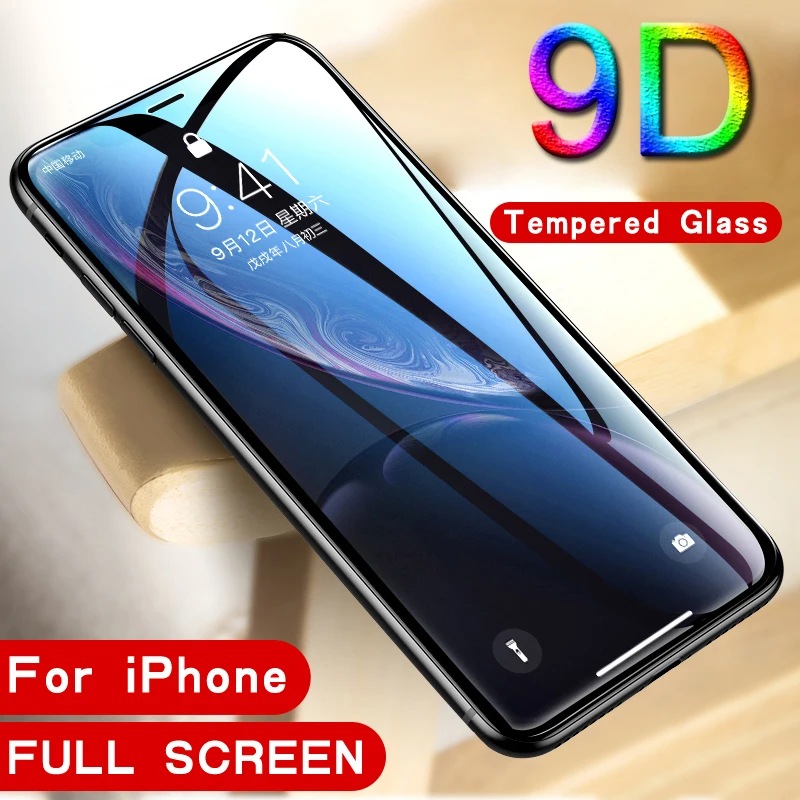 9D protective glass for iPhone 6 6S 7 8 plus X hard tempered glass on iphone 7 6 8 X R XS MAX screen protector for iPhone 7 6 XR