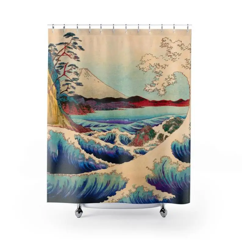 Japanese Kanagawa Mount Fuji Shower Curtain