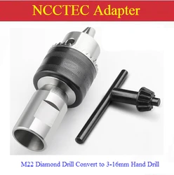 Adapter Connector M22 Diamond Core Drill Machine Convert to 1/2-20 UNF Chuck Range 3-16mm/2-13mm/1.5-13mm/5-20mm Hand Drill