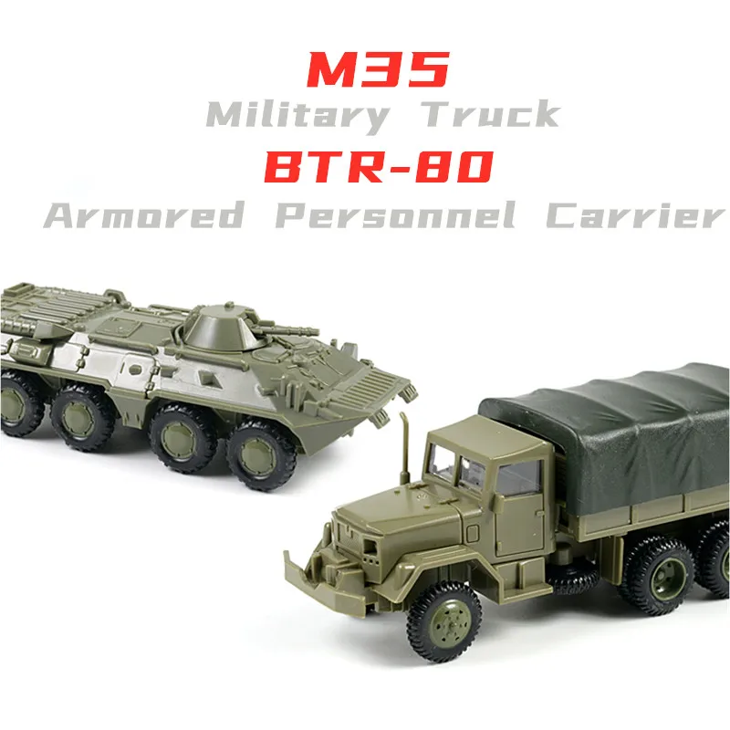 1/72 M35รถบรรทุก Chariot รุ่น Soviet Union BTR-80 Armored Personnel Carrier ประกอบรุ่นกาวฟรีทหารของเล่นรถ