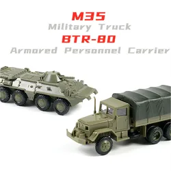4D 1/72 M35 Truck Chariot Model Soviet Union BTR-80 Armored Personnel Carrier Assembling Models Glue Free Military Toy Car