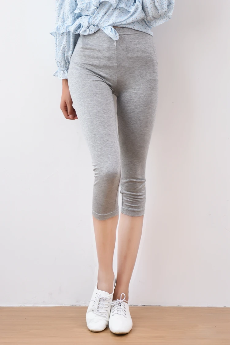 Leggings for Women Summer Style Cropped Trousers For Lady Big Elastic Plus Size 7XL Candy Color Soft Modal Pants