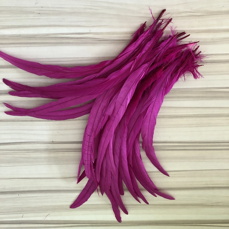 50-500pcs Hot pink/fuchsia rooster tails Feather 25-30cm 10-12\