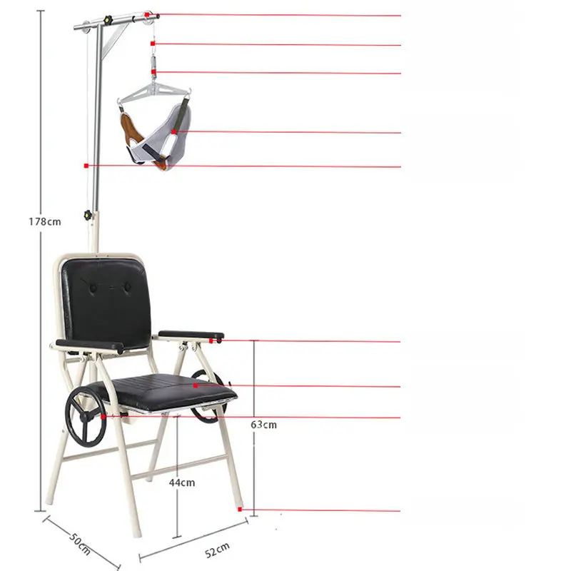 Folding Traction Chair, Cervical Stretching Device, For Vertebra Rehabilitation Correction Physical Therapy Pain Relief