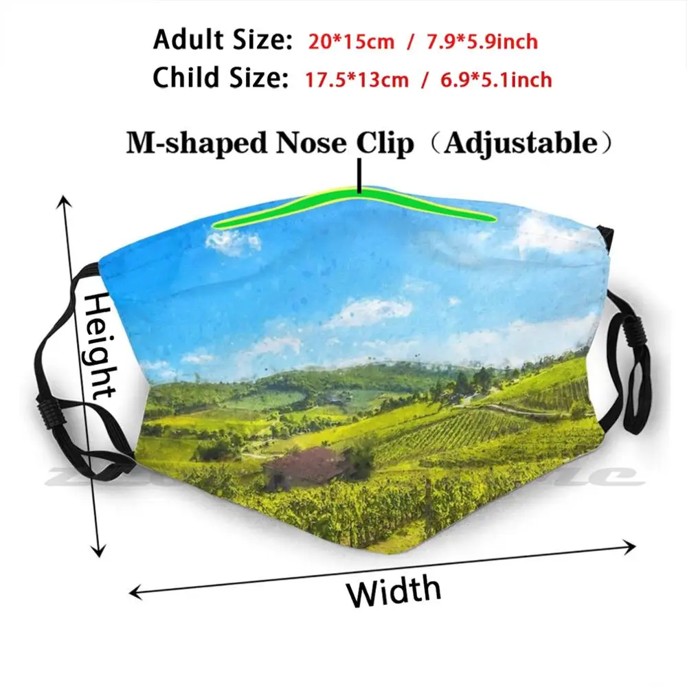 Chianti , Tuscany Mask Cloth Washable DIY Filter Pm2.5 Adult Kids Tuscany Hills Of Tuscany Chianti Chianti Region Chianti Hills