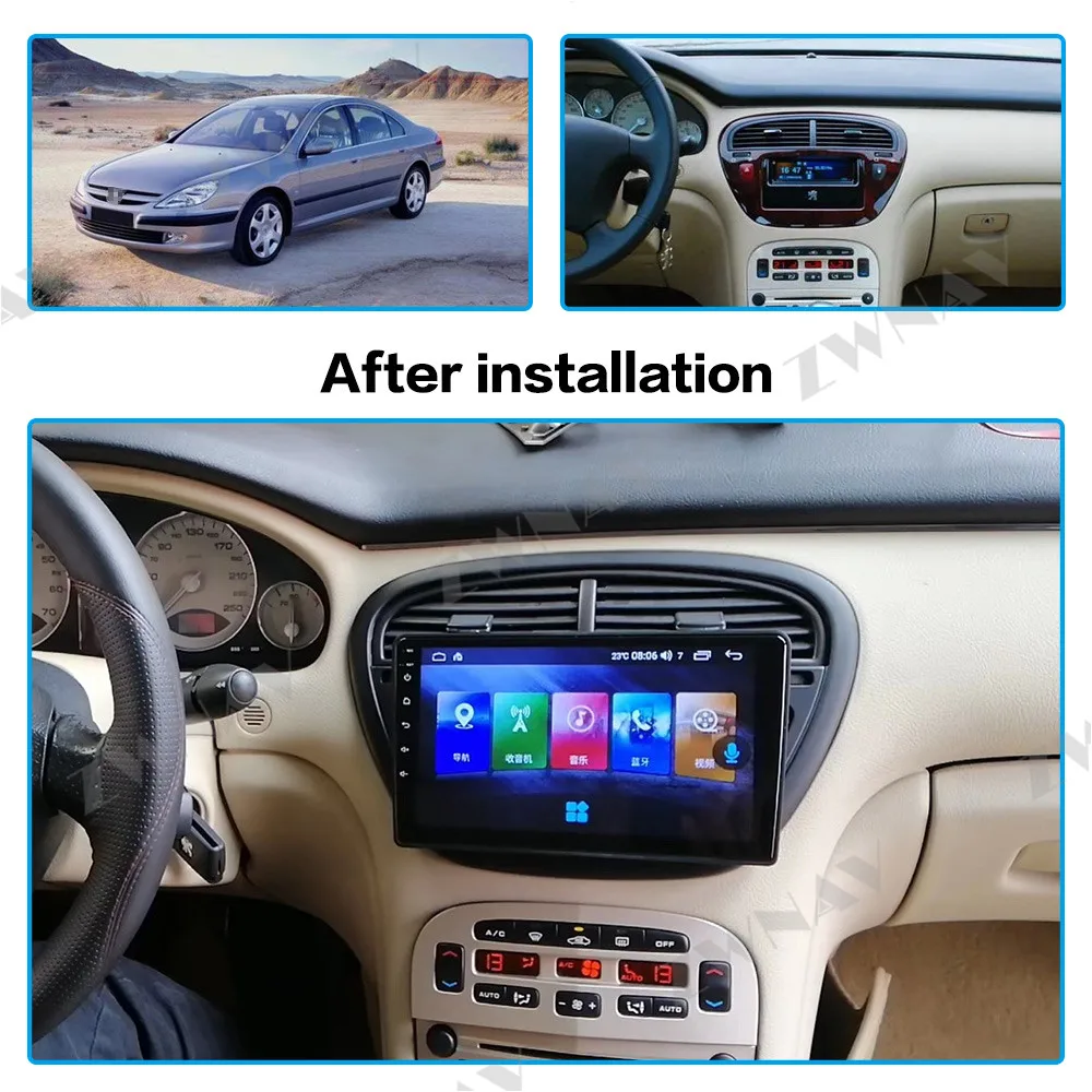 Touch screen Android Car Multimedia Player For Peugeot 607 2002-2008 car GPS Navigation Wifi BT Audio Radio stereo head unit