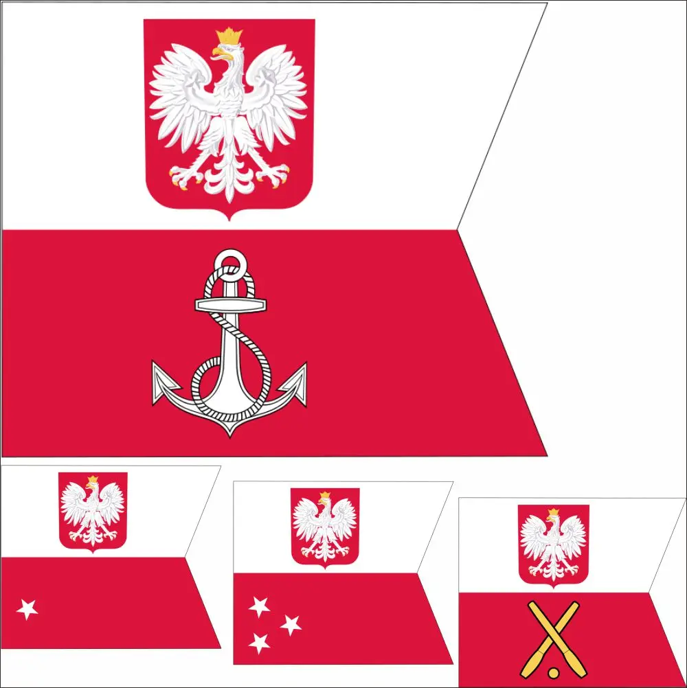 Military General Banner, Poland POL, D-Ca, MW Flag, 3x2.5FT, 120x100cm, 90X75cm