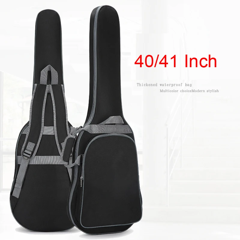 40/41 Inch Guitar Bag Carry Case 10mm Waterproof Backpack Oxford Acoustic Folk Guitar Gig Bag Cover with Double Shoulder Straps