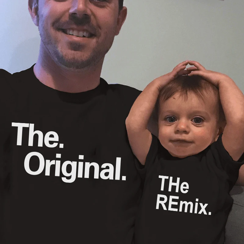 The Original Remix Family Matching Outfits Daddy Mom Kids T-shirt Baby Bodysuit Family Look Father Son Clothes Father's Day Gift