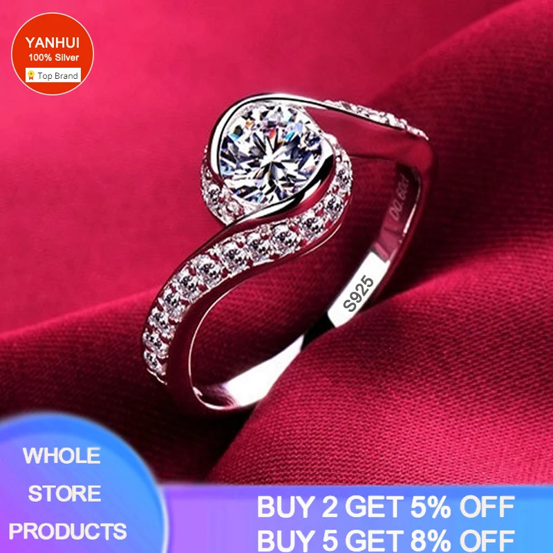 Anillos de plata tibetana auténtica para mujer, joyas de corazón de amor brillantes infinitas a la moda, joyería Original de marca de boda, regalo de aniversario