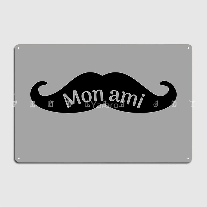 Hercule Poirot Mustache. Mon Ami Metal Sign Pub Club Bar Personalized Wall Decor Tin Sign Posters