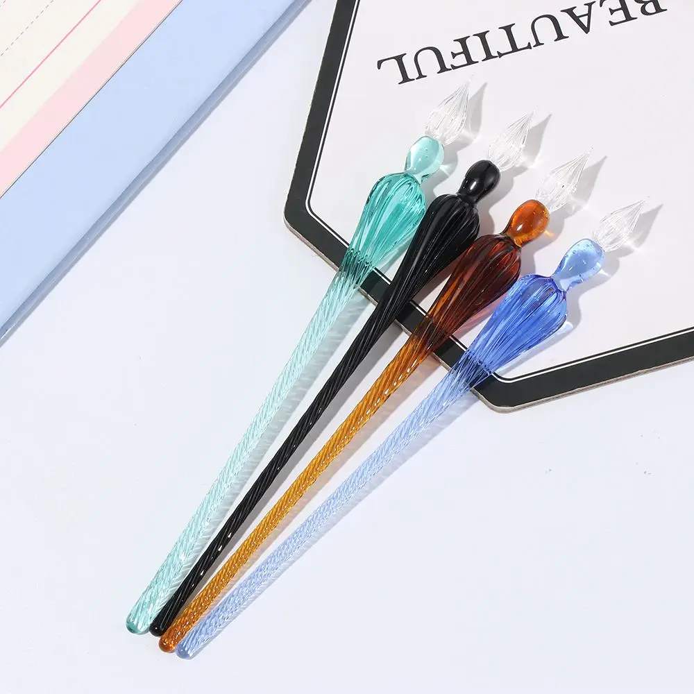 1PC Art Signature Writing Calligraphy Glass Dip Pen Fountain Pen Painting Supplies Filling Ink