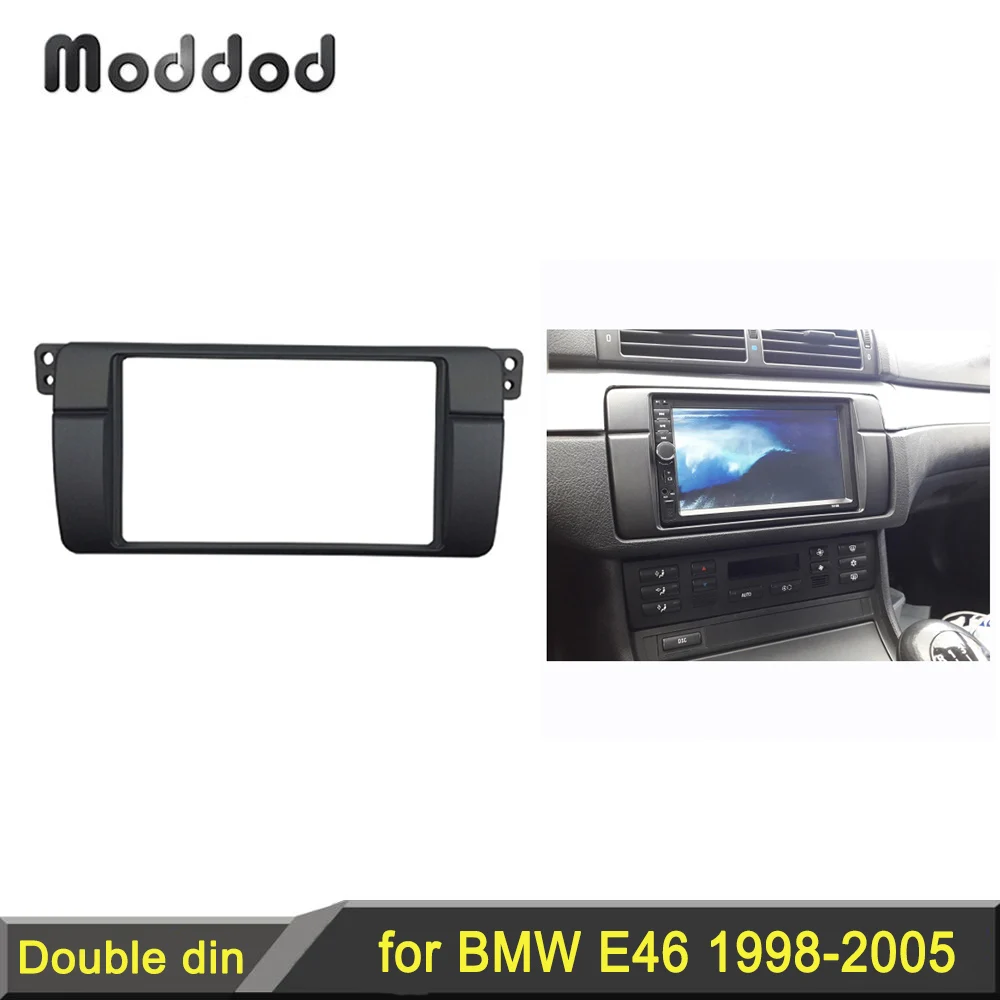 180*105mm Opening Double Din Fascia for BMW 3 Series E46 Radio DVD Stereo Panel Dash Trim Kit GPS Refitting Installation Frame