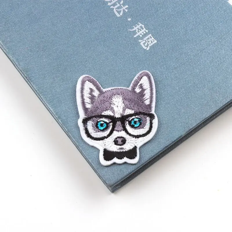 10pcs Cartoon Embroidered Dog Patch Iron On Cute Animal Stickers DIY Handmade Garments Appliques Jeans Bags Shoes Hats Badge