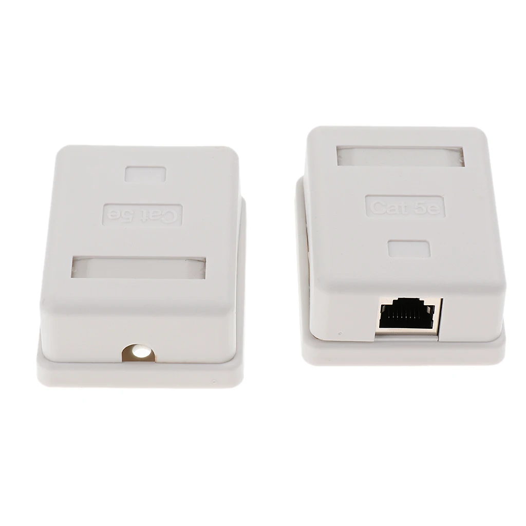 2 Sk.Single Port Cat5e Surface-Mount Box 1x  Ethernet Port Cat5e  Network / Internet Cable Wall Mount Junction Box