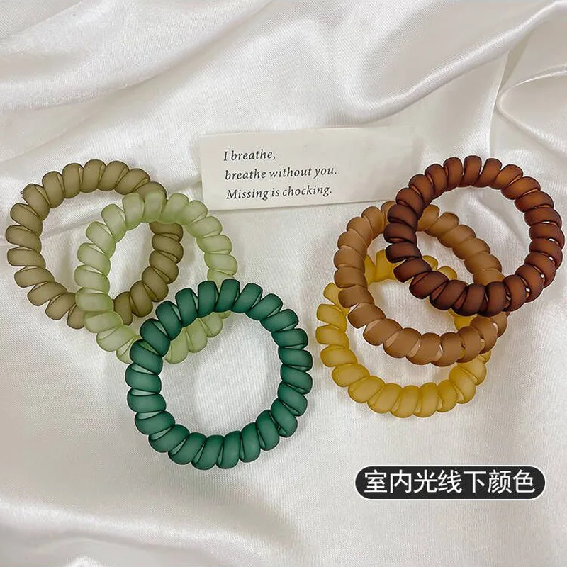 High-quality frosted phone line hair ring summer Japanese seamless rubber band female tie head rope not le hair rope2pcs