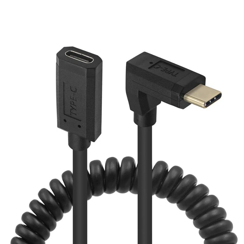 スプリング格納式金メッキ 3A 10Gb/s USB 3.1 Type-C オス - メス データ延長ストレッチ カール フレキシブル コイル状ケーブル