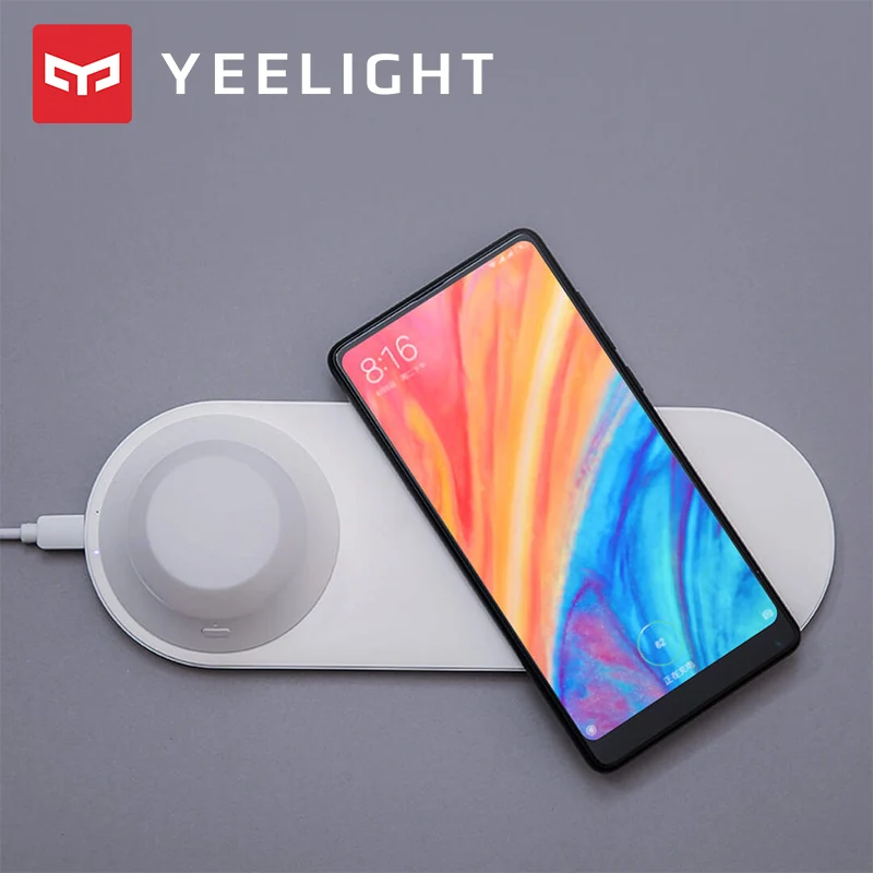 Беспроводное зарядное устройство Yeelight со светодиодной подсветкой, магнитное притяжение, быстрая зарядка для телефонов Iphone, Samsung, Huawei