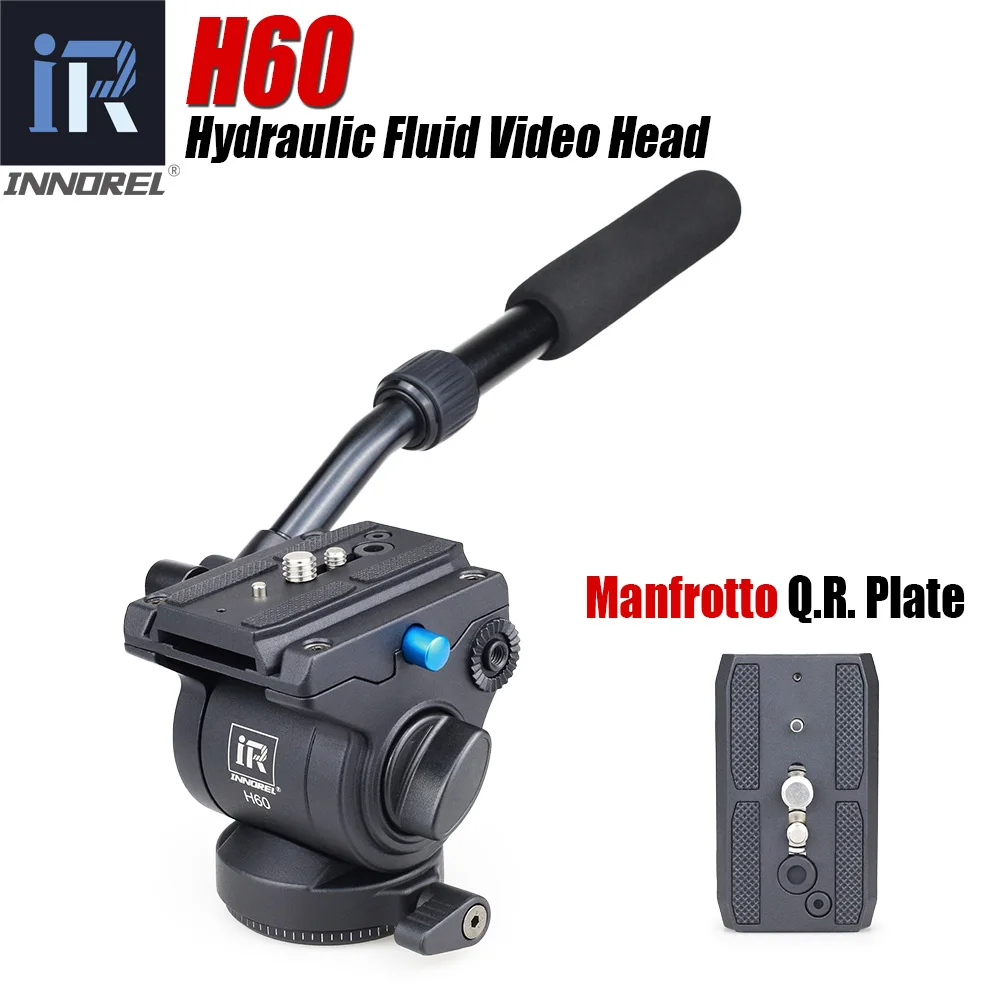 INNOREL H60 Hydraulic Fluid Tripod Head Video Panoramic Head for Camera Tripod Monopod Slider with Quick Release Plate