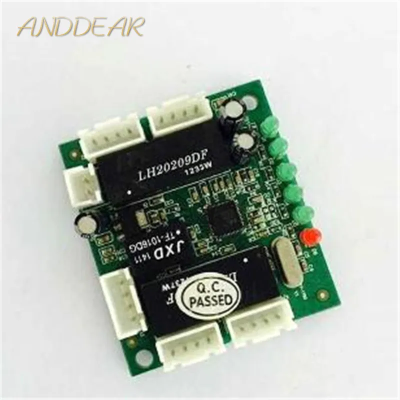 Mini Module Ontwerp Ethernet Schakelaar Printplaat Voor Ethernet Switch Module 10/100Mbps 5/8 Port Pcba Board Oem moederbord