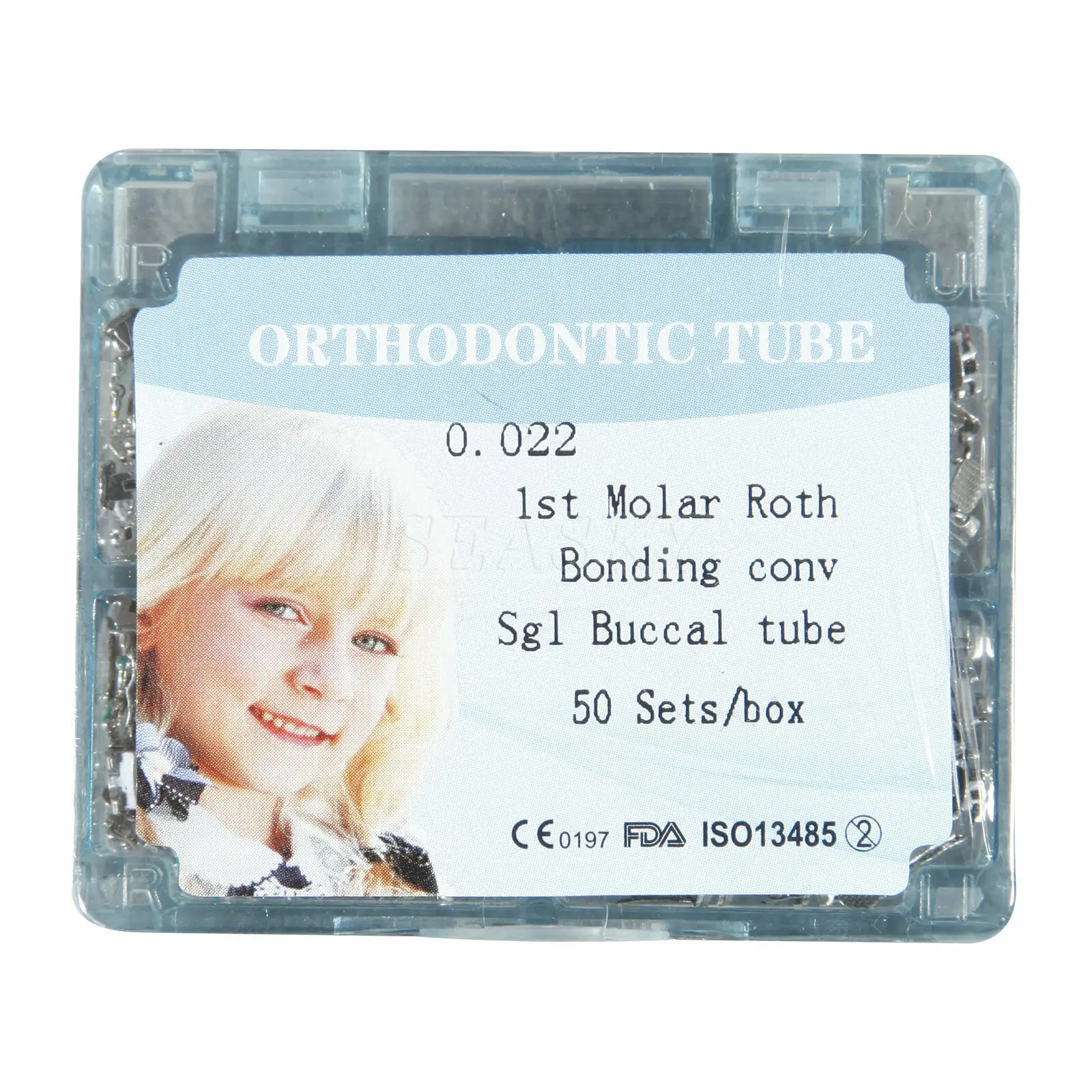 

50 Sets/200 PCS Dental Orthodontic Buccal Tube Single 1st Molar Bonding Convertible Roth Slot 022