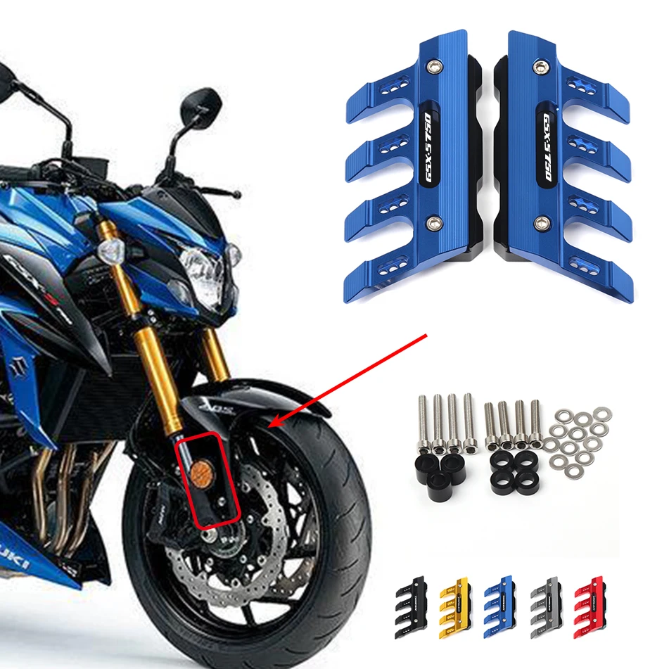 スズキGSX-S750,gsxs750,gsx s750 s,gsxs 750用モーターサイクルフロントフォークプロテクターマッドガード,アクセサリー