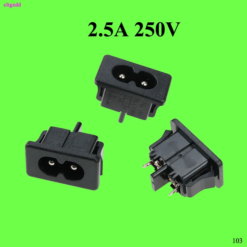 

1Pcs BX 180 Black Male Plug IEC320 C8 Power Socket Connector AC 250V 2.5A 2Pin 8 Word Socket AC Power Outlet Connector BX180-C