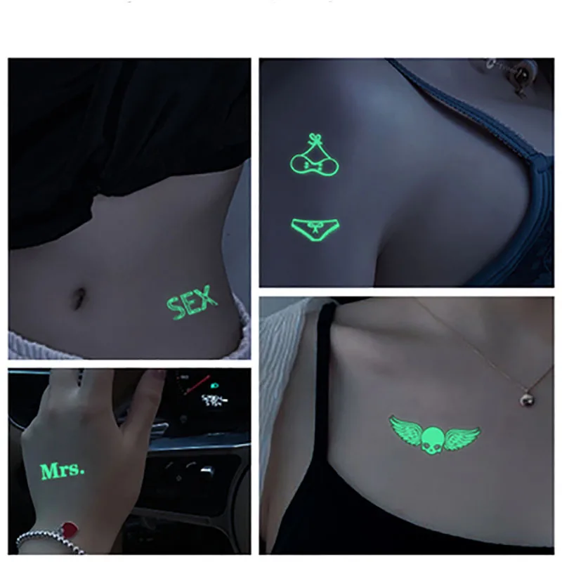 Glow In The Dark Luminous Stickers Music Festival Props Birthday Party Supplies Stickers Halloween Decoration Sticker