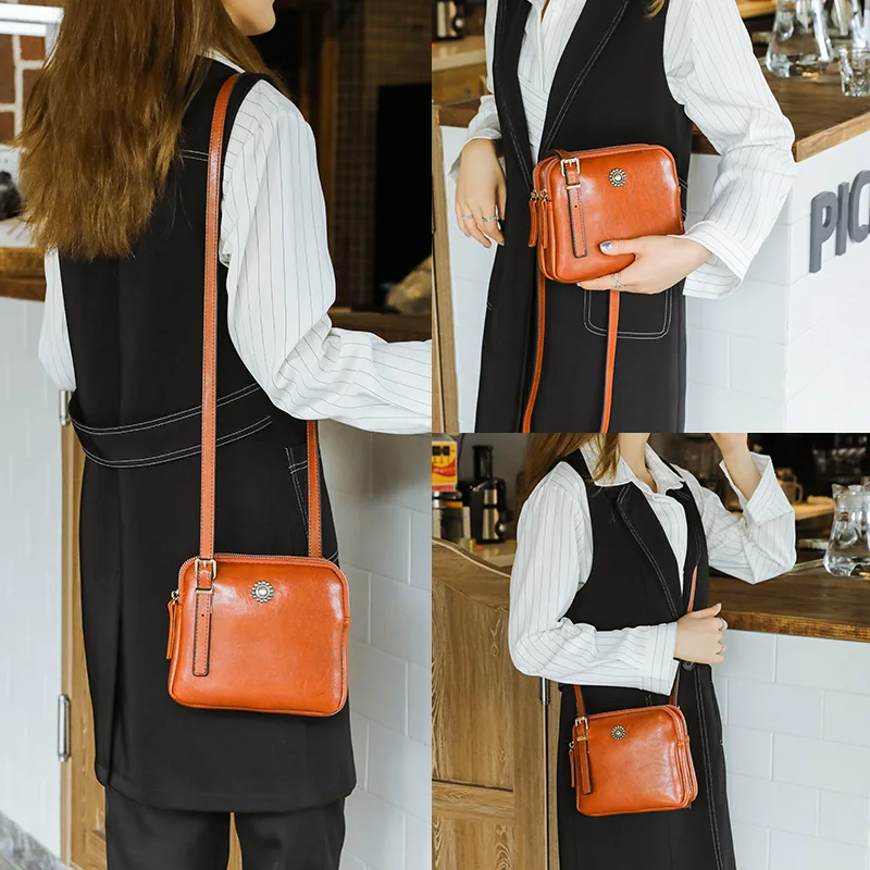 2023 Vintage Style Shoulder Bag Simple Square Crossbody Bags For Women Compartment Handbags Designer Female Messenger Bags