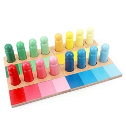 Montessori Materials Color Matching with Wood Board Resemblance Sorting Sensory Toys for Children Preschool Student Teaching Aid